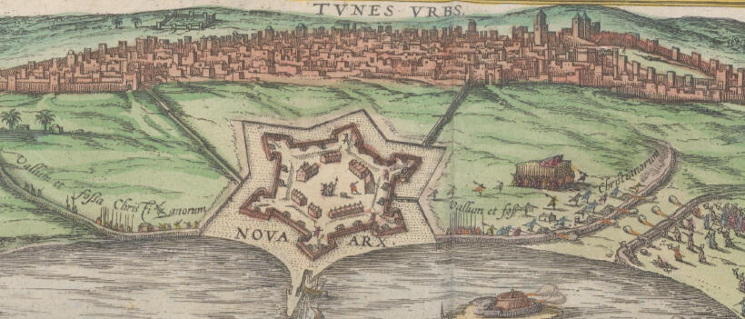 Image Credits: watercolor etching from Georg Braun, Civitates orbis terrarum. De praecipuis totius universi urbibus, Köln, 1575. University of Breslau, digital library, https://fbc.pionier.net.pl/id/oai:bibliotekacyfrowa.pl:96070